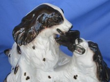 Welsh English Springer Spaniel Setter Playing Pair Hunting Dogs Italy 12"