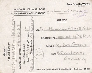 Kriegsgefangenenpost Flieger-Oberstabsingenieur ca. 1945 von Zedelgem - Ladekop - Bild 1 von 2
