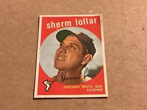 1959 Topps Baseball Card High Number #385 SHERM LOLLAR White Sox - Very Good
