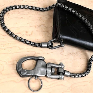 Schlüsselkette aus Edelstahl Hosenkette Bikerkette Portemonnaie Wallet Kette - Bild 1 von 10