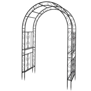 134*59*213cm Double Layer Iron Art Arc Top Iron Arch Black - Picture 1 of 8