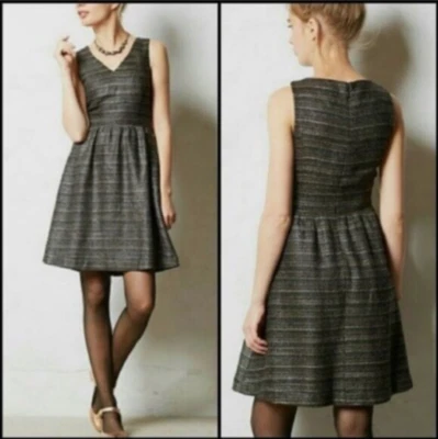 Vestido Anthropologie Moulinette Soeurs Talla 6 Glissade Shimmer Tweed. Forrado A38 Foto 1 de 4
