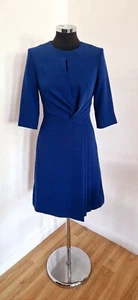 The Fold blaues Kleid Gr. 8 Plissee Shirt Rundhals 3/4 Arm Fit & Flare Petrol - Bild 1 von 10