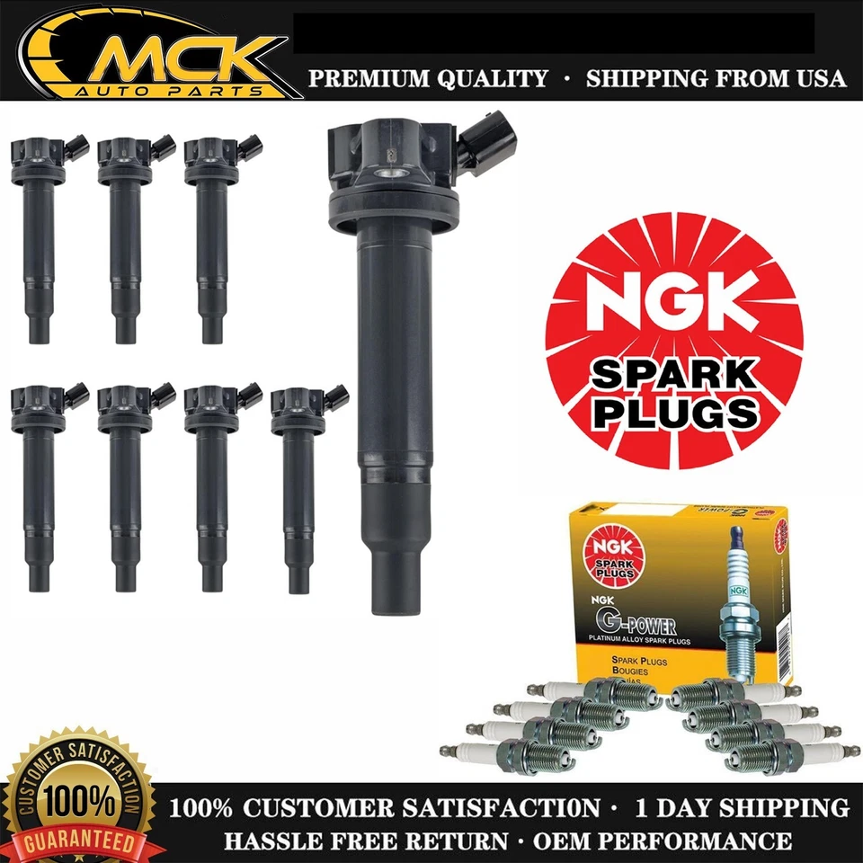 8x bobina de encendido y 8x bujía NGK para Toyota 2003-2008 Lexus GX470 4,7 L Foto 1 de 4