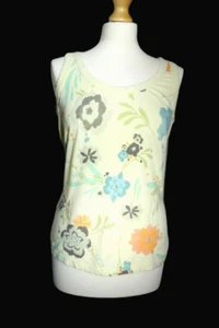 MONSOON Ladies Yellow Floral Printed Camisole Cotton Size 12 - Picture 1 of 9