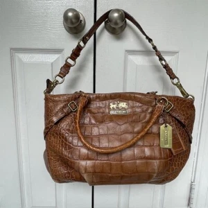 COACH Madison Sophia Satchel Top Handle Bag Crocodile embossed Leather 15954 - Picture 1 of 19