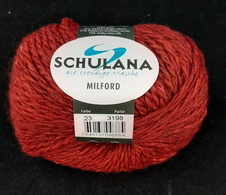 (139 €/kg): 50 g Schulana MILFORD,  mit Alpaka und Seide, Fb. 23 rot #5316 - Bild 1 von 1