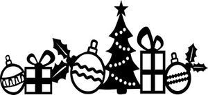 Adesivo decalcomania vinile albero di Natale, paludi e regali per auto/finestra/parete - Foto 1 di 2