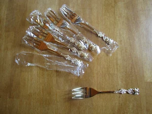 6 Kuchengabeln Dekor Hildesheimer Rose vergoldet 20 Karat - Bild 1 von 4