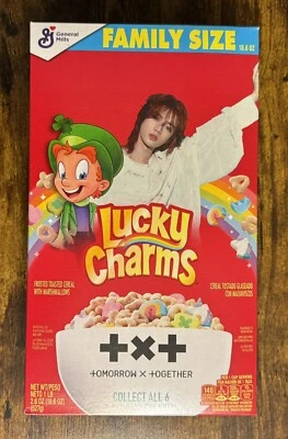 NOVO AMULETOS DA SORTE CEREAL K-POP TXT AMANHÃ X TOGETHER BANDA RECORTADA CAIXA DE 18,6 OZ - Imagem 1 de 2