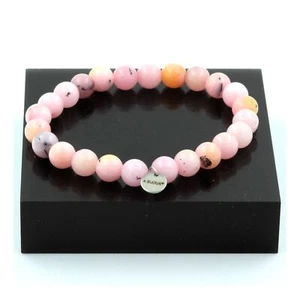 Perlenarmband Opal Rosa 8 mm. Made in France. - Bild 1 von 6