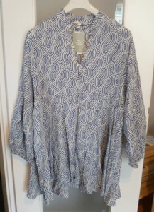 super süsses Kleid von H&M in blau-weiß, Gr. XL, NEU! - Bild 1 von 4