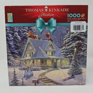 Christmas Holiday Midnight Delivery 1000 Piece Jigsaw Puzzle by Thomas Kinkade - Picture 1 of 4