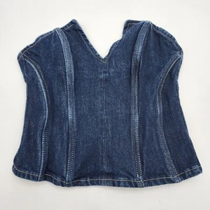 ZARA DAMEN JEANSKORSETT MIT SCHLITZ BLAU GR. S SMALL - Bild 1 von 7