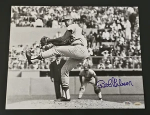 BOB GIBSON Signed 11x14 Photo-HALL OF FAME-ST. LOUIS CARDINALS-PSA - Picture 1 of 2