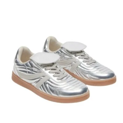 NUEVA Zapatilla Steve Madden Madrid Con Cordones Plateada 11 Con Cordones Foto 1 de 4