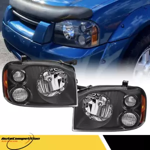 For 2001-2004 Nissan Frontier Base Front Headlights Black Headlamps Replacement - Bild 1 von 13