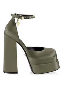 Versace Satin Platform Pumps size 40 Retail $1475 - Picture 1 of 14