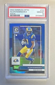 2022 Panini Donruss Optic - Aqua Prizm #117 Allen Robinson /299 PSA 10 POP 1 - Bild 1 von 2