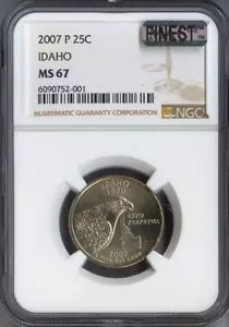 2007 P Idaho State Quarter NGC MS67 Business Quality - Picture 1 of 2