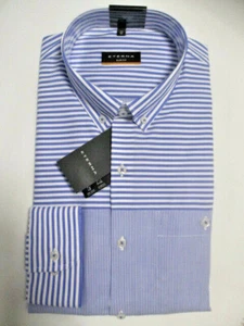  ETERNA Slim Fit 3051 16 FA84 Blau-weiß gestreift  Button-Down-Kragen  ÄL:67 - Bild 1 von 2