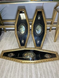 Vintage viktorianischer Schattenkasten Gold Gesso Rahmen Rokoko Barock verziertes Dekor Mid Century - Bild 1 von 24