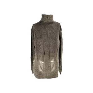 Pierre Balmain Men's Sweater 50 Military Green Knit Distressed Mohair Turtleneck - Picture 1 of 10