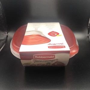 Juego de 2 contenedores de almacenamiento de alimentos Rubbermaid Takealongs 2,9 tazas cuadrados rojos - Imagen 1 de 4