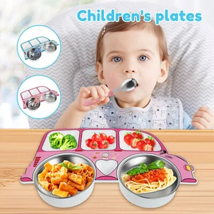 Cute Cartoon Toddler Dinnerware Set Lightweight Baby Plate with Spoon and qiiKy - Picture 1 of 22