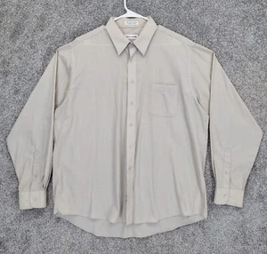 Men's Button Up 3XL Shirt Ivory Pierre Cardin Pocket Breathable Moisture Wicking - Picture 1 of 10