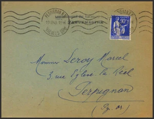 Zone Republicana. Field Of Refugiados. cover 1940. 90 Cts Blue, France With - Picture 1 of 1