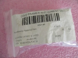 Pack of Cole-Parmer: 30621-46 Male Pipe Adapters. ¼ x ¼". 10. New Old Stock - Picture 1 of 1