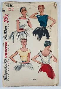 1950’s Vintage Sewing Pattern Simplicity 4656 Misses Fitted Blouses Bust 30” - Picture 1 of 4
