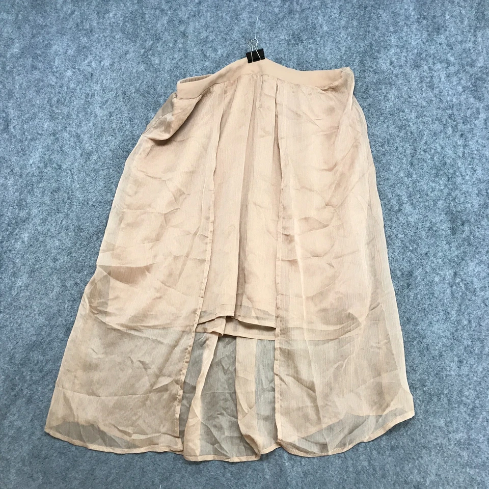 Falda Love 21 para mujer talla pequeña hasta la rodilla champán transparente dobladillo alto bajo tirar Foto 1 de 4