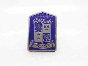DESOTO CHRYSLER MOTORS BLUE FRONT GRILL BADGE |Fit For - Picture 1 of 2