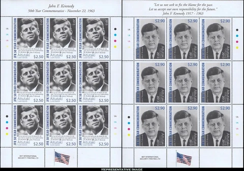 Aitutaki #SG815-SG816 MNH M/S 2013 JFK Kennedy [615-616 Mi906-Mi907] Cover