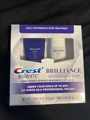 Crest 3D White Brilliance + Pasta de dientes blanqueadora de 2 pasos con peróxido de hidrógeno Foto 1 de 4