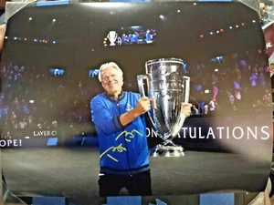 BJORN BORG SWEDISH TENNIS HOF SIGNED LAVER CUP CHAMP COACH 2021 11X14 PHOTO RARE - Picture 1 of 4