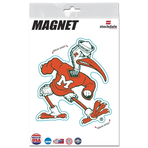 Miami Hurricanes Sebastian NCAA 3 x 3 Inch magnet die cut indoor / outdoor Cover