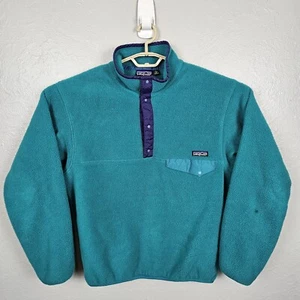 Vintage Patagonia Snap T Fleece Sweatshirt türkis Herren Größe M hergestellt in Jamaika - Bild 1 von 9