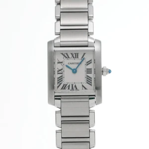 CARTIER Tank Francaise SM W51008Q3 White/Blanc Ladies Watches quartz Used Ginzo - Picture 1 of 4