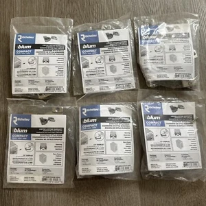 Blum 6 Stück Nickel selbstschließendes verdecktes Schrankscharnier 105° Öffnung 1/2" Auflage - Bild 1 von 8