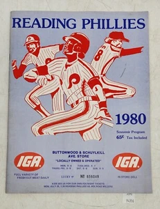 ThriftCHI ~ 1980 Reading Phillies Program Ryne Sandberg Scored - Picture 1 of 8