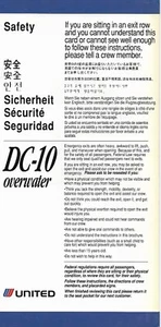 Safety Card - United - DC-10 Overwater - 1992 (SC942) - Picture 1 of 1