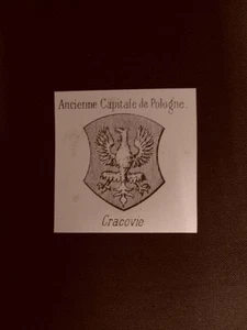 Stemma o blasone della città di Cracovie o Cravovia - Polonia Anno 1865 Araldica - Picture 1 of 1