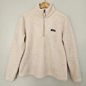 Patagonia los gatos pullover sweater mock neck 1/4 zip cream white size large - Picture 1 of 8