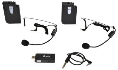 171.812Uk Sistema Di Microfono Wireless UHF A Doppio Neckband U-Mic Usb - Bild 1 von 4