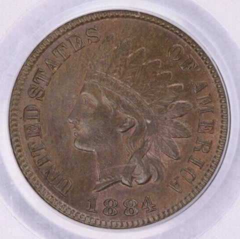 1884-P 1884 Indian Head Cent 1c PCGS - MS64 BN Cover