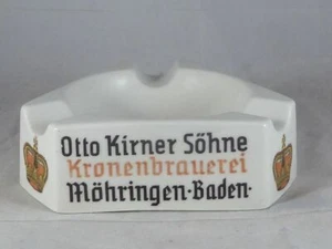 Werbe-Ascher, Porzellan, Kronenbräu Möhringen, Baden - Otto Kirner Söhne - Bild 1 von 3
