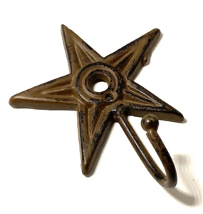 Cast Iron Metal Brown Star Small Hook, 4" x 5" - Picture 1 of 5